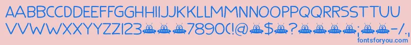 Flying Saucer DEMO Font – Blue Fonts on Pink Background