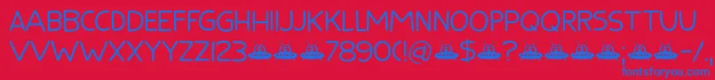 Flying Saucer DEMO Font – Blue Fonts on Red Background