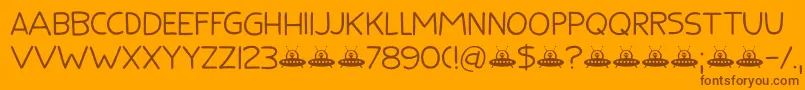 Flying Saucer DEMO Font – Brown Fonts on Orange Background