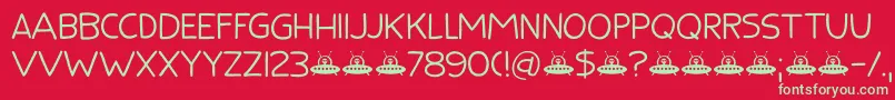 Flying Saucer DEMO Font – Green Fonts on Red Background