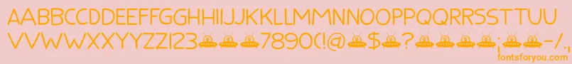 Flying Saucer DEMO Font – Orange Fonts on Pink Background