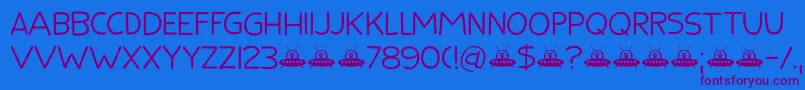 Flying Saucer DEMO Font – Purple Fonts on Blue Background