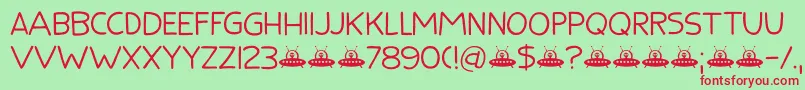 Flying Saucer DEMO Font – Red Fonts on Green Background