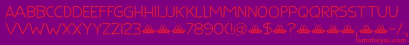 Flying Saucer DEMO Font – Red Fonts on Purple Background