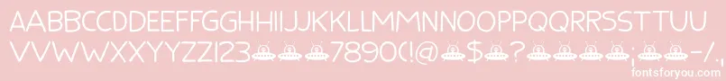 Flying Saucer DEMO Font – White Fonts on Pink Background
