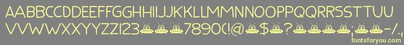 Flying Saucer DEMO Font – Yellow Fonts on Gray Background