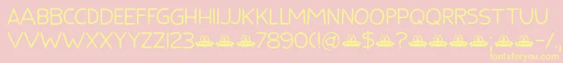 Flying Saucer DEMO Font – Yellow Fonts on Pink Background