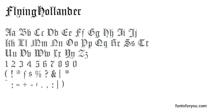 A fonte FlyingHollander (126915) – alfabeto, números, caracteres especiais