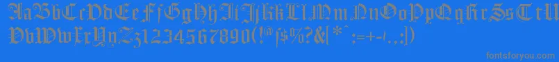 フォントFlyingHollander – 青い背景に灰色の文字