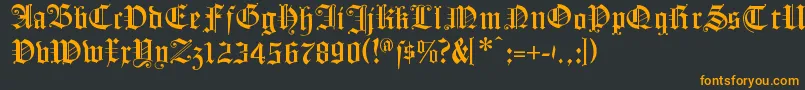 フォントFlyingHollander – 黒い背景にオレンジの文字