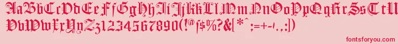 フォントFlyingHollander – ピンクの背景に赤い文字