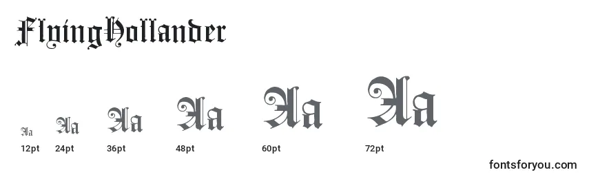 Größen der Schriftart FlyingHollander (126915)