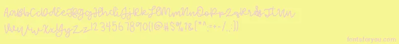 FoamyDessert Font – Pink Fonts on Yellow Background