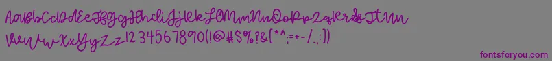 Шрифт FoamyDessert – фиолетовые шрифты на сером фоне