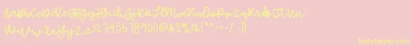 FoamyDessert Font – Yellow Fonts on Pink Background
