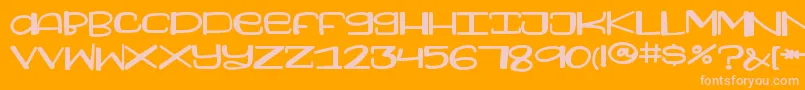FoamyDessertPRINT-Schriftart – Rosa Schriften auf orangefarbenem Hintergrund