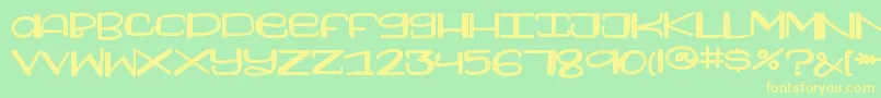 Fonte FoamyDessertPRINT – fontes amarelas em um fundo verde