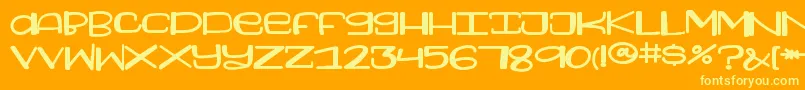Czcionka FoamyDessertPRINT – żółte czcionki na pomarańczowym tle