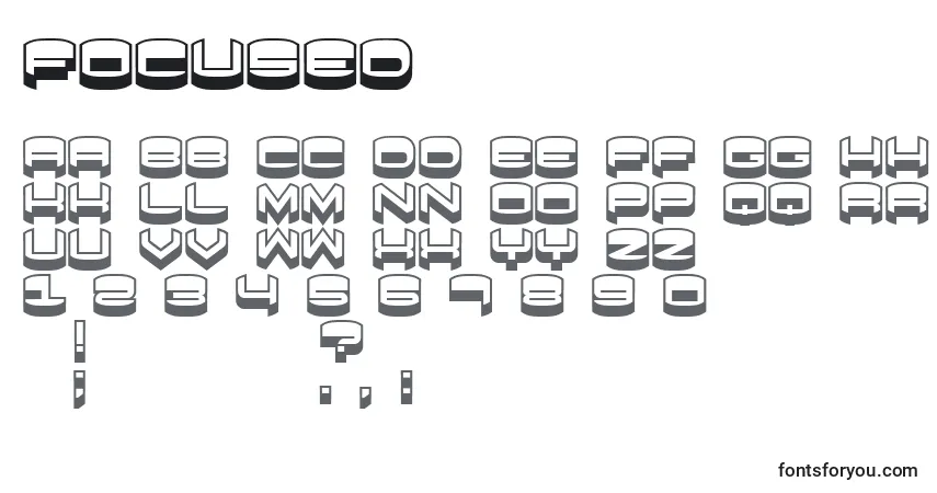 Шрифт Focused – алфавит, цифры, специальные символы