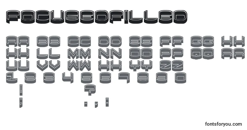 FocusedFilled Font – alphabet, numbers, special characters