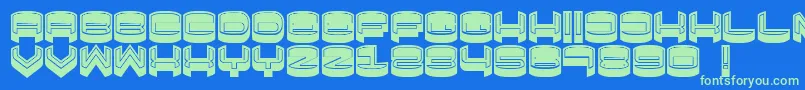 FocusedFilled Font – Green Fonts on Blue Background