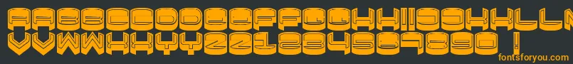FocusedFilled-Schriftart – Orangefarbene Schriften auf schwarzem Hintergrund