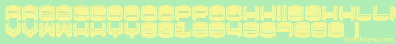 FocusedFilled-Schriftart – Gelbe Schriften auf grünem Hintergrund