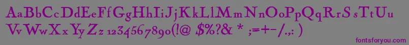 Шрифт FogleHunter FREE FOR PERSONAL USE ONLY – фиолетовые шрифты на сером фоне