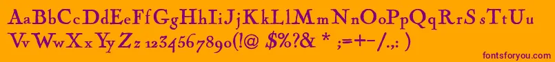 Шрифт FogleHunter FREE FOR PERSONAL USE ONLY – фиолетовые шрифты на оранжевом фоне