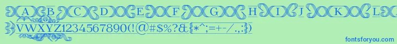 FoglihtenFr02 Font – Blue Fonts on Green Background