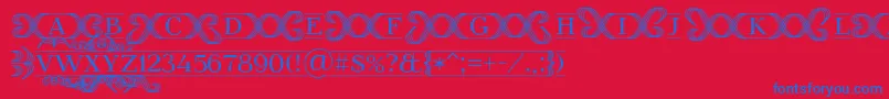 FoglihtenFr02-fontti – siniset fontit punaisella taustalla