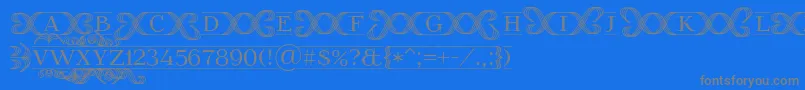 FoglihtenFr02-Schriftart – Graue Schriften auf blauem Hintergrund