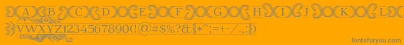 フォントFoglihtenFr02 – オレンジの背景に灰色の文字