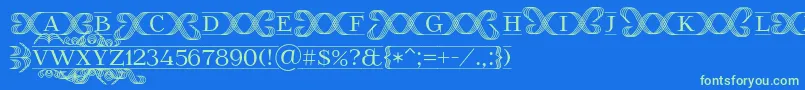 FoglihtenFr02 Font – Green Fonts on Blue Background