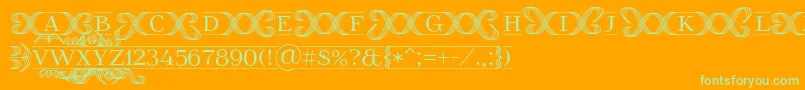 FoglihtenFr02 Font – Green Fonts on Orange Background