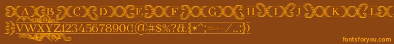 FoglihtenFr02 Font – Orange Fonts on Brown Background