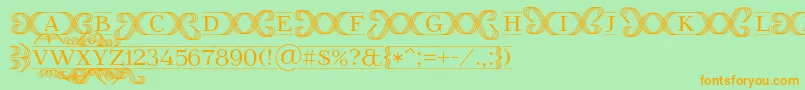 FoglihtenFr02 Font – Orange Fonts on Green Background