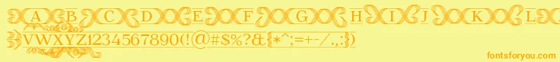 FoglihtenFr02 Font – Orange Fonts on Yellow Background
