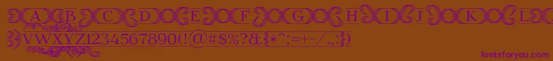 Fonte FoglihtenFr02 – fontes roxas em um fundo marrom