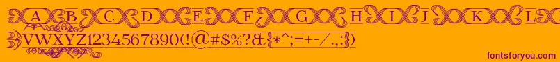 Шрифт FoglihtenFr02 – фиолетовые шрифты на оранжевом фоне