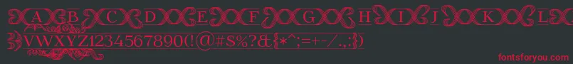 Fonte FoglihtenFr02 – fontes vermelhas em um fundo preto