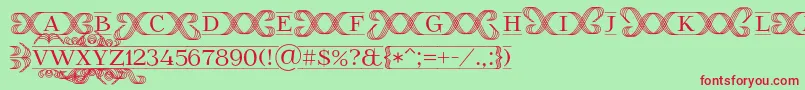 FoglihtenFr02 Font – Red Fonts on Green Background