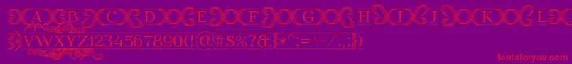 フォントFoglihtenFr02 – 紫の背景に赤い文字