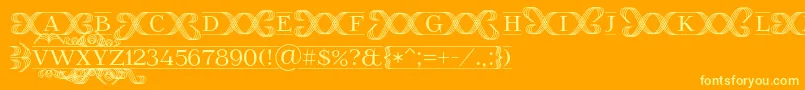 フォントFoglihtenFr02 – オレンジの背景に黄色の文字