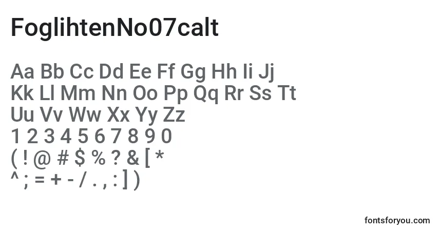 A fonte FoglihtenNo07calt (126925) – alfabeto, números, caracteres especiais