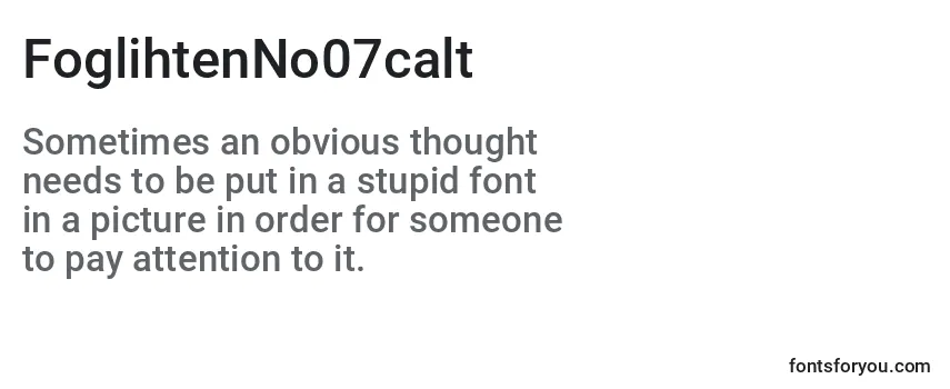 Review of the FoglihtenNo07calt (126925) Font