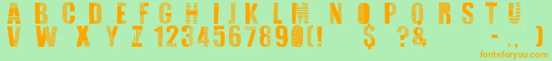 Folk Festival Font – Orange Fonts on Green Background