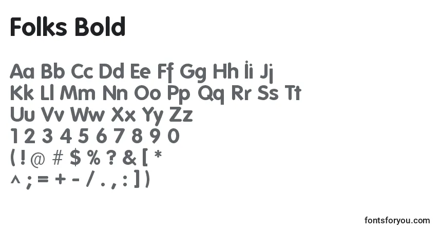 Шрифт Folks Bold – алфавит, цифры, специальные символы