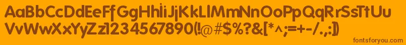 Fonte Folks Bold – fontes marrons em um fundo laranja