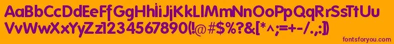Folks Bold Font – Purple Fonts on Orange Background